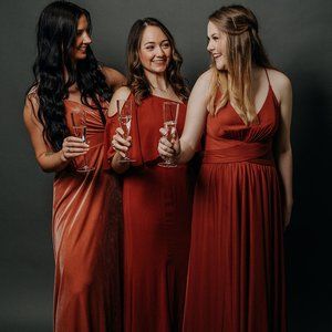 Bill Levkoff Rust Size 8 Formal Dress